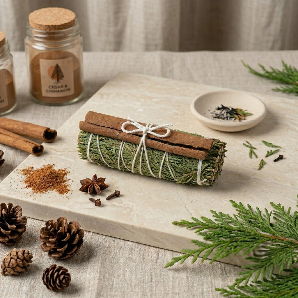 Cedar Smudge Bundle with Cinnamon – Energy Cleansing - Image 2