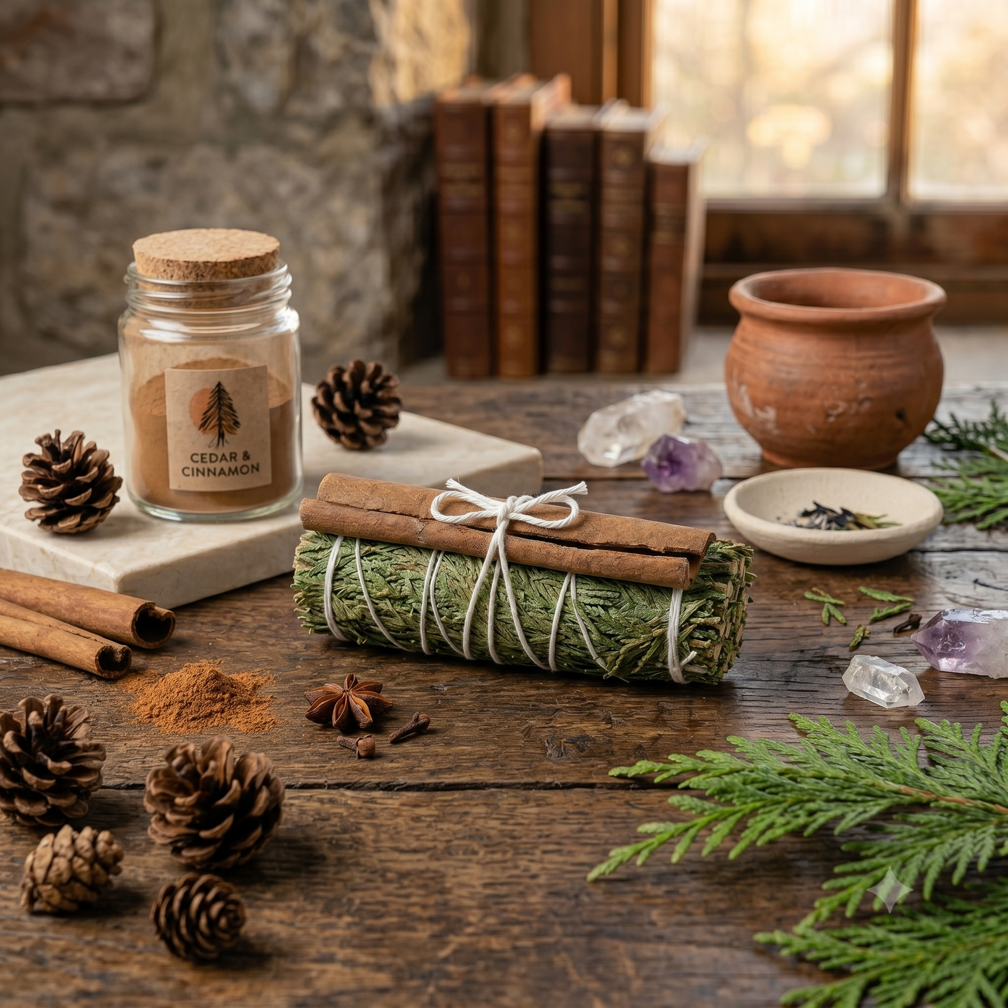 Cedar Smudge Bundle with Cinnamon – Energy Cleansing - Image 3