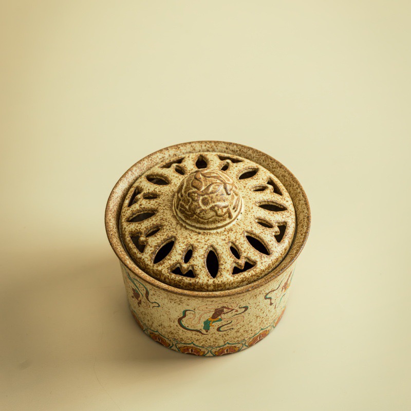 Dunhuang Flying Apsara Ceramic Incense Burner - Image 3